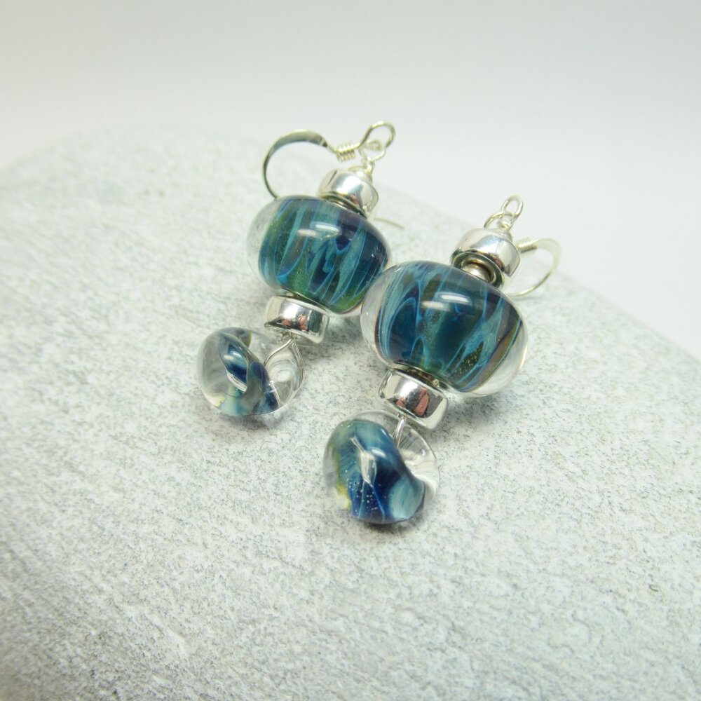 Boro glass drop dangle earrings